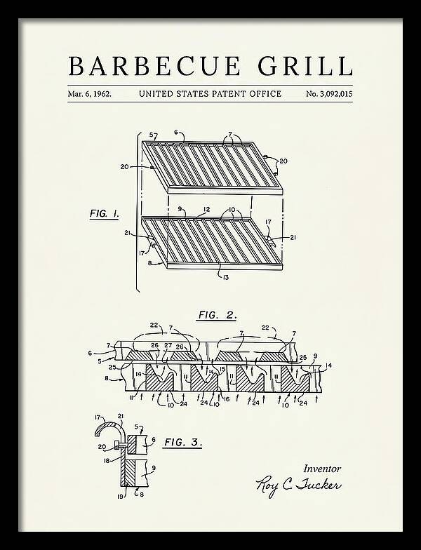 Barbecue Grill Minimalist Patent Us3092015a