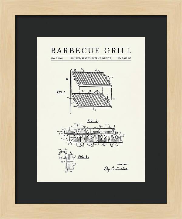 Barbecue Grill Minimalist Patent Us3092015a