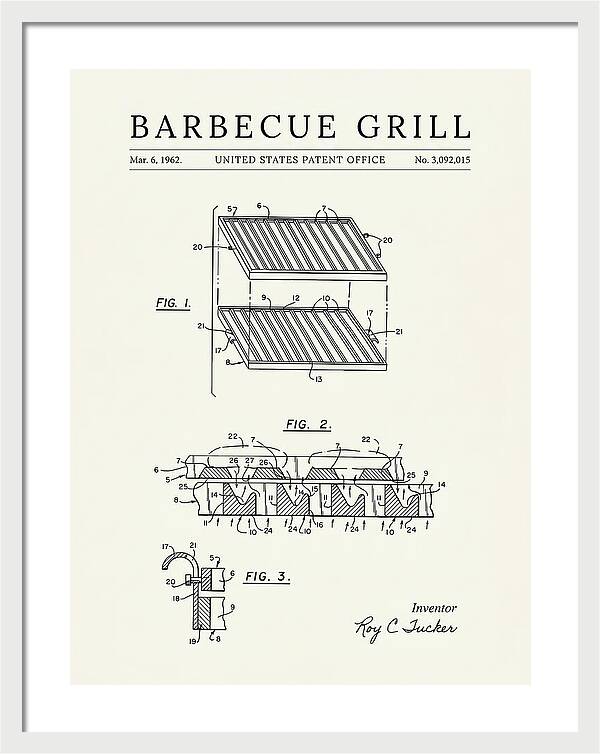 Barbecue Grill Minimalist Patent Us3092015a