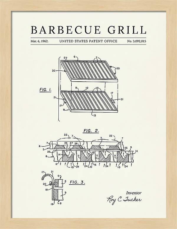 Barbecue Grill Minimalist Patent Us3092015a