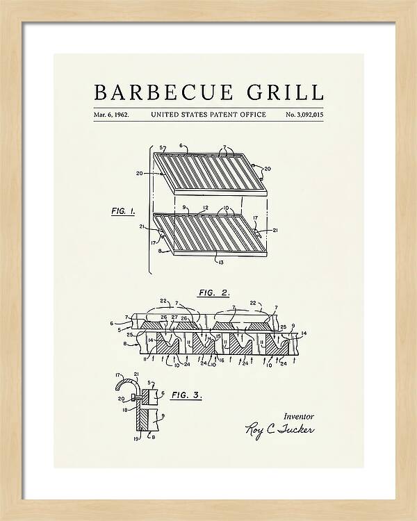Barbecue Grill Minimalist Patent Us3092015a