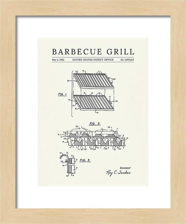 Barbecue Grill Minimalist Patent Us3092015a