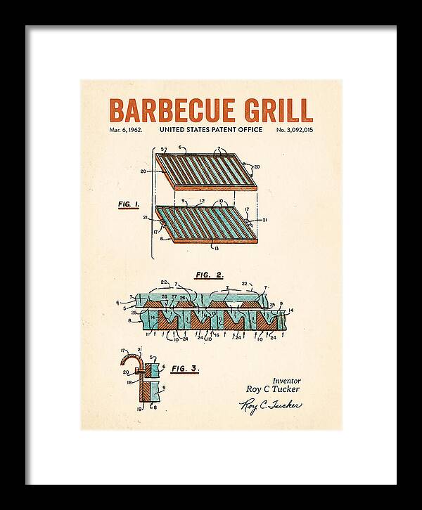 Barbecue Grill Retro Patent Us3092015a