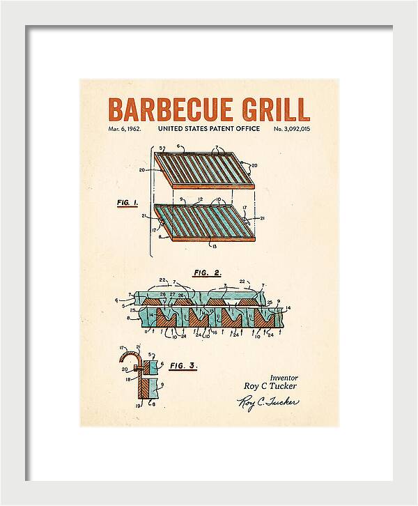 Barbecue Grill Retro Patent Us3092015a