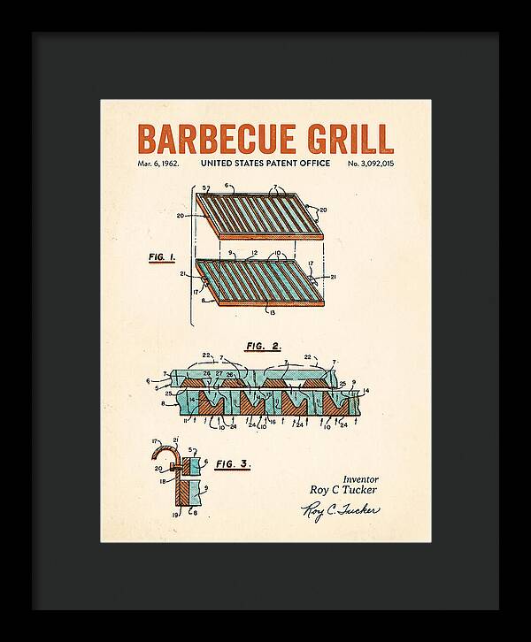 Barbecue Grill Retro Patent Us3092015a