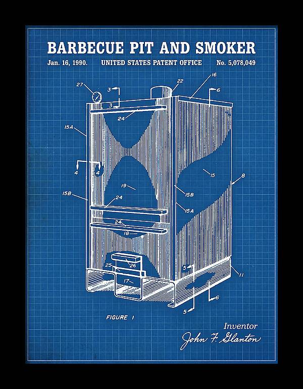 Barbecue Pit And Smoker Blueprint Patent Us5078049a