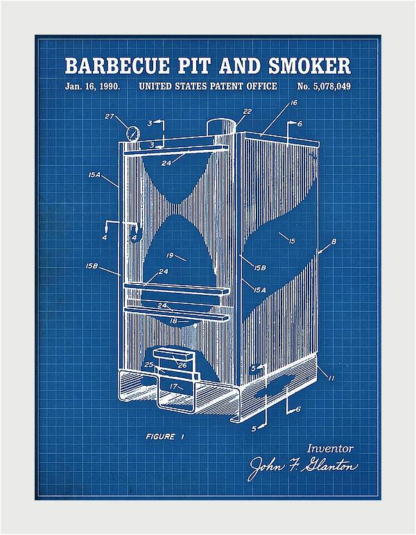 Barbecue Pit And Smoker Blueprint Patent Us5078049a