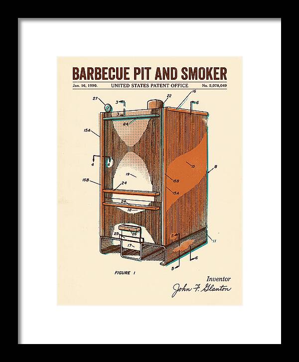 Barbecue Pit And Smoker Retro Patent Us5078049a