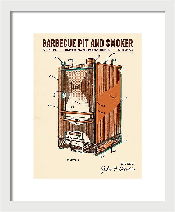 Barbecue Pit And Smoker Retro Patent Us5078049a