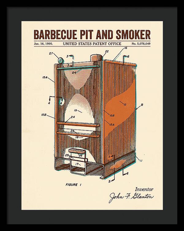 Barbecue Pit And Smoker Retro Patent Us5078049a