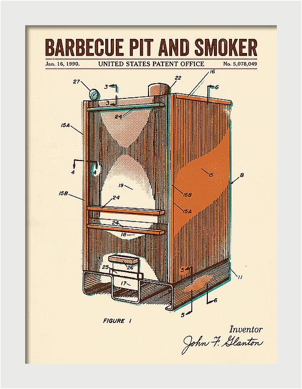 Barbecue Pit And Smoker Retro Patent Us5078049a