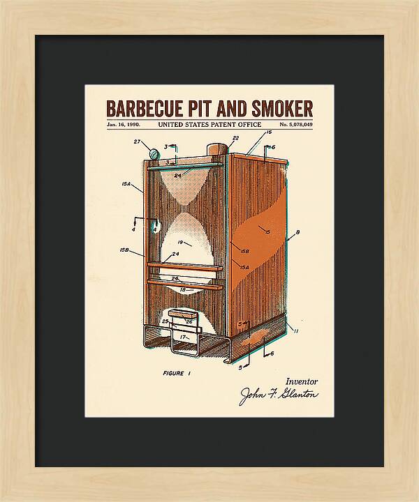 Barbecue Pit And Smoker Retro Patent Us5078049a