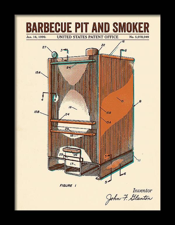 Barbecue Pit And Smoker Retro Patent Us5078049a