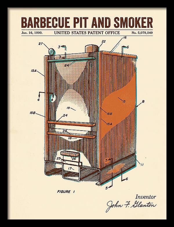Barbecue Pit And Smoker Retro Patent Us5078049a