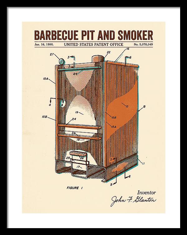 Barbecue Pit And Smoker Retro Patent Us5078049a