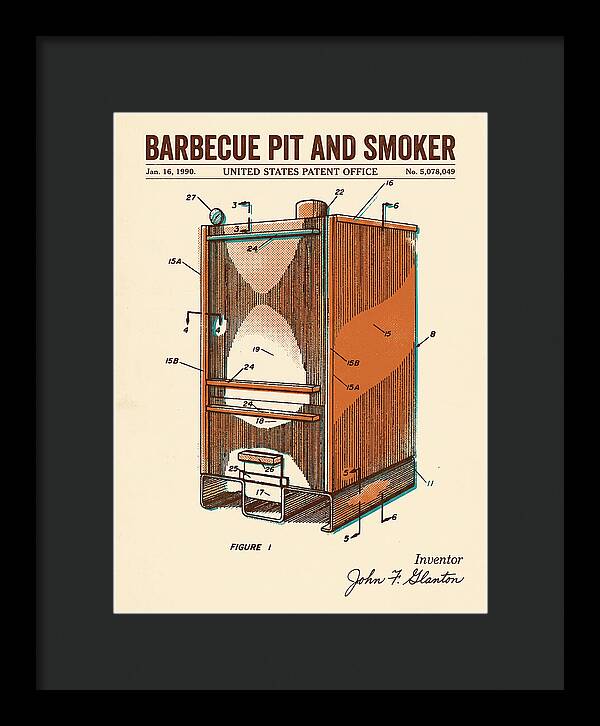 Barbecue Pit And Smoker Retro Patent Us5078049a