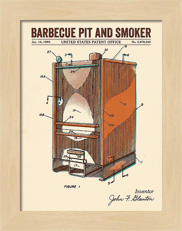 Barbecue Pit And Smoker Retro Patent Us5078049a