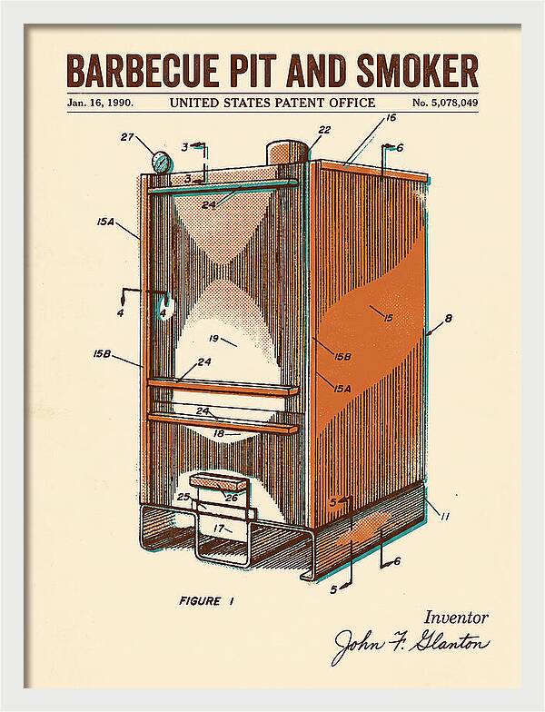 Barbecue Pit And Smoker Retro Patent Us5078049a