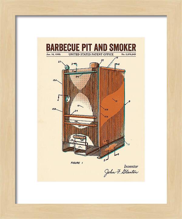 Barbecue Pit And Smoker Retro Patent Us5078049a