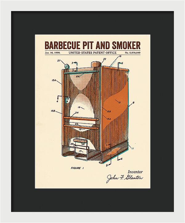 Barbecue Pit And Smoker Retro Patent Us5078049a