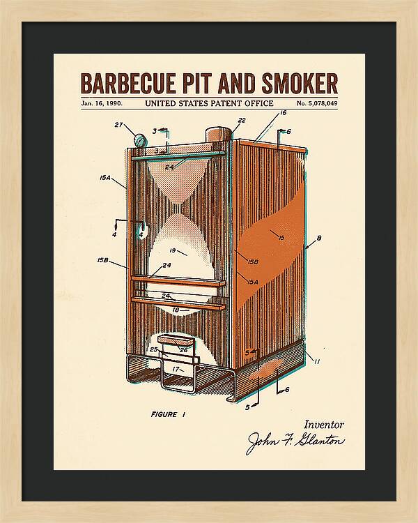 Barbecue Pit And Smoker Retro Patent Us5078049a