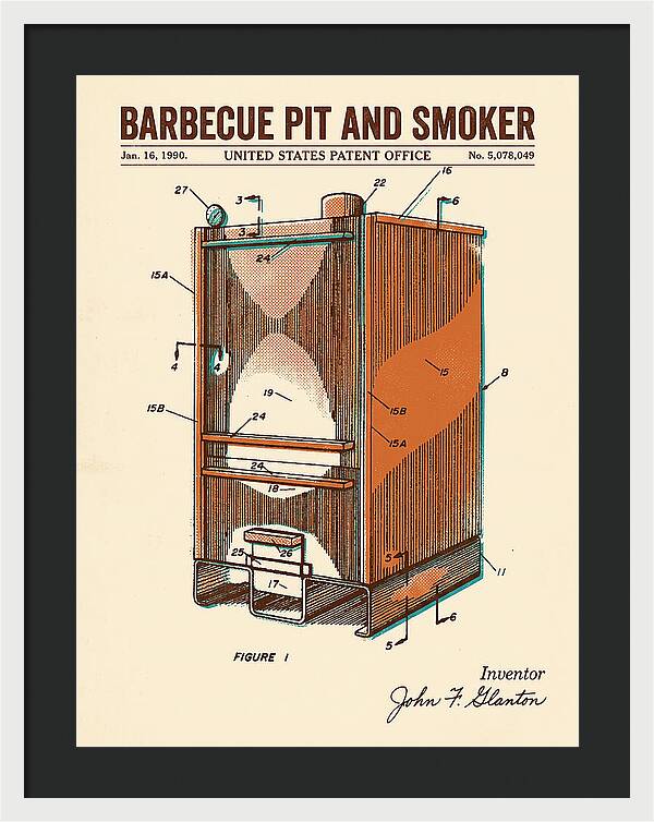 Barbecue Pit And Smoker Retro Patent Us5078049a