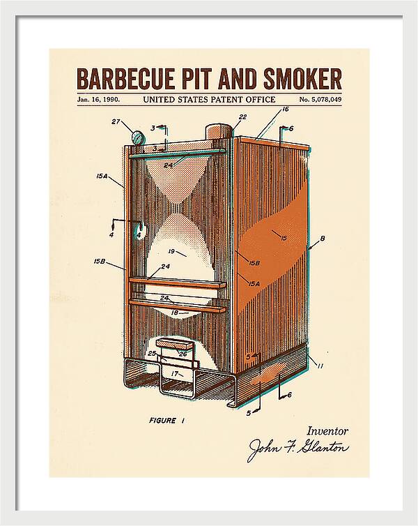 Barbecue Pit And Smoker Retro Patent Us5078049a