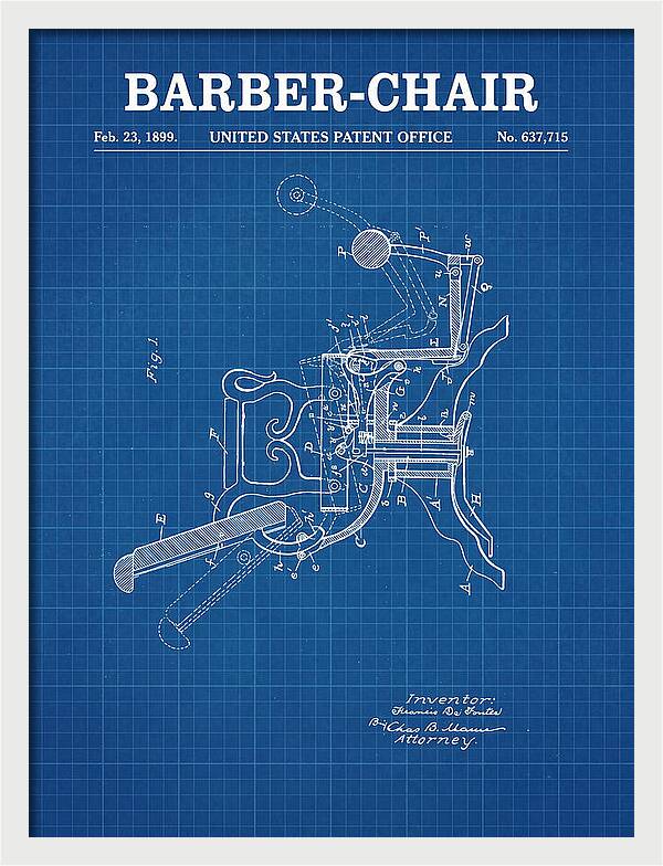 Barber Chair Blueprint Patent Us637715a