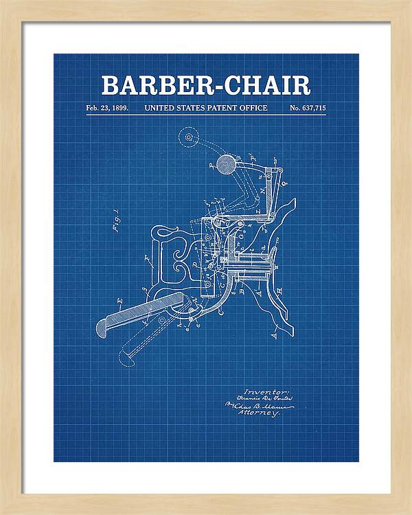 Barber Chair Blueprint Patent Us637715a