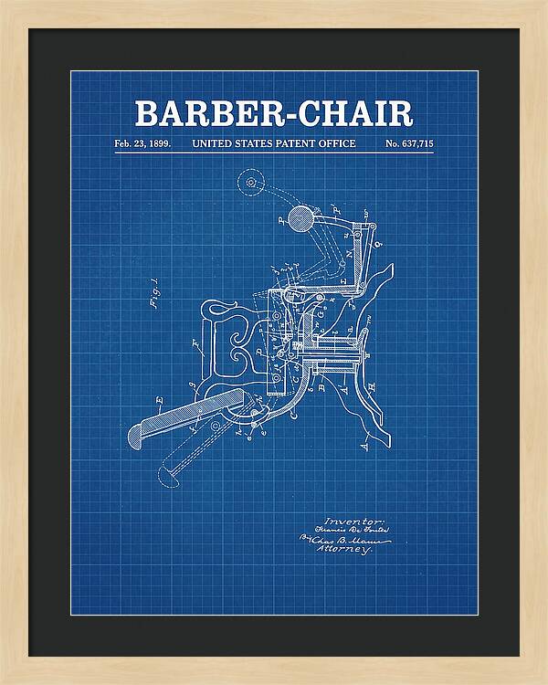 Barber Chair Blueprint Patent Us637715a