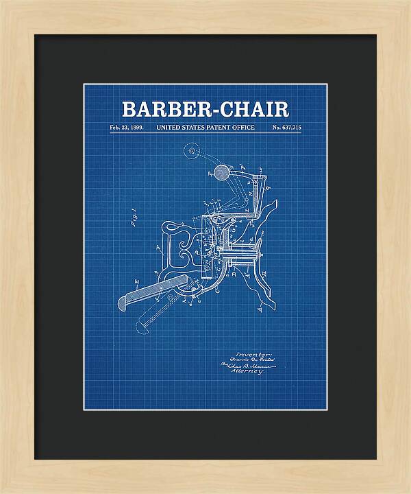 Barber Chair Blueprint Patent Us637715a