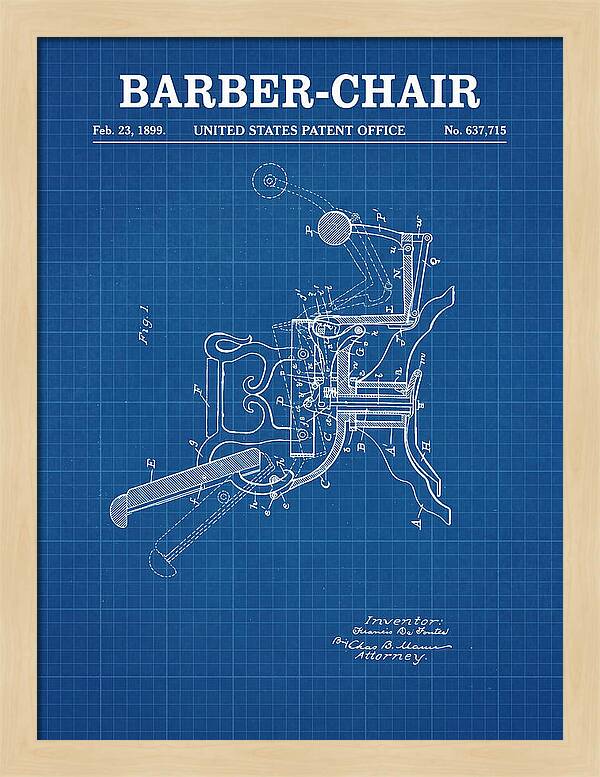 Barber Chair Blueprint Patent Us637715a
