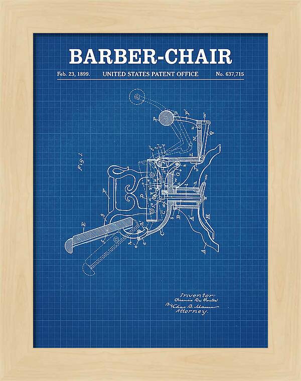 Barber Chair Blueprint Patent Us637715a