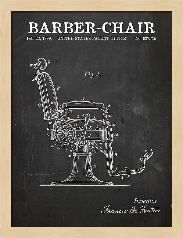 Barber Chair Chalkboard Patent Us637715a
