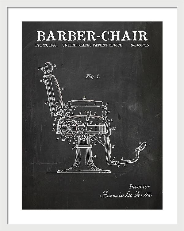 Barber Chair Chalkboard Patent Us637715a