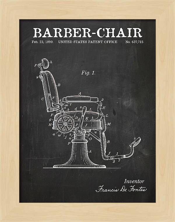Barber Chair Chalkboard Patent Us637715a