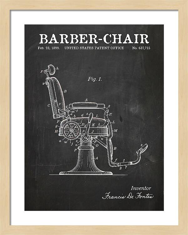 Barber Chair Chalkboard Patent Us637715a