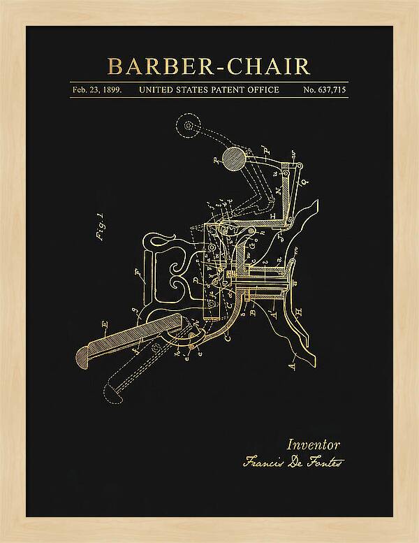 Barber Chair Gold Patent Us637715a