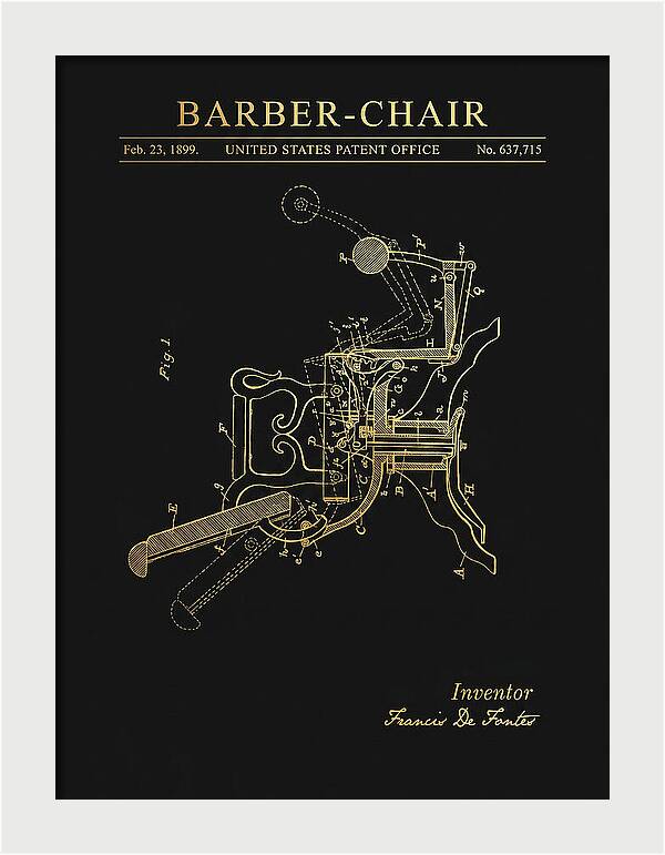 Barber Chair Gold Patent Us637715a