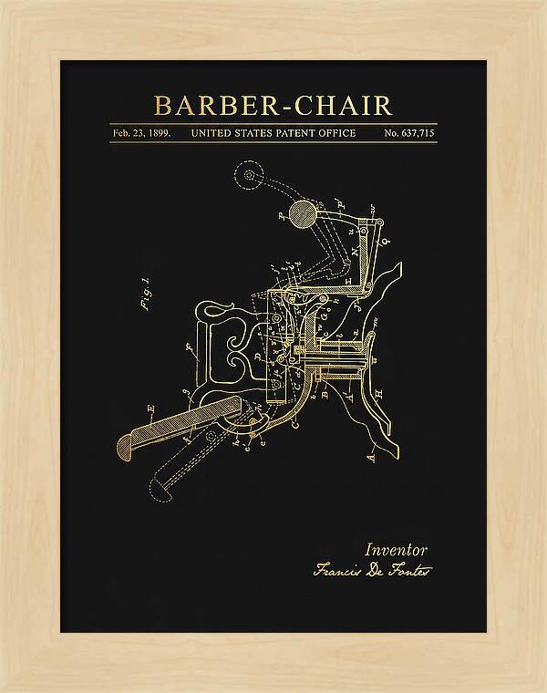Barber Chair Gold Patent Us637715a