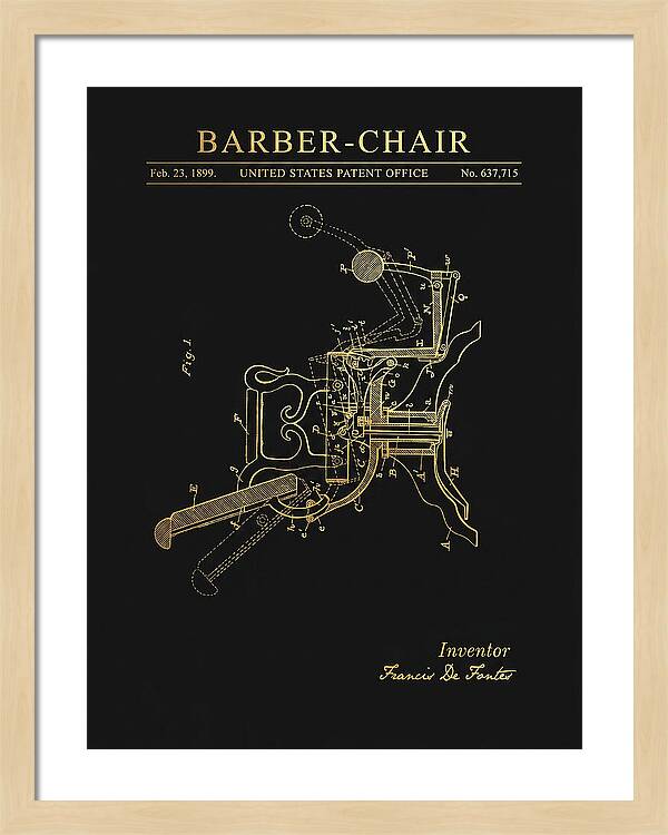 Barber Chair Gold Patent Us637715a
