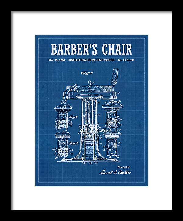 Barber's Chair Blueprint Patent Us1770197a