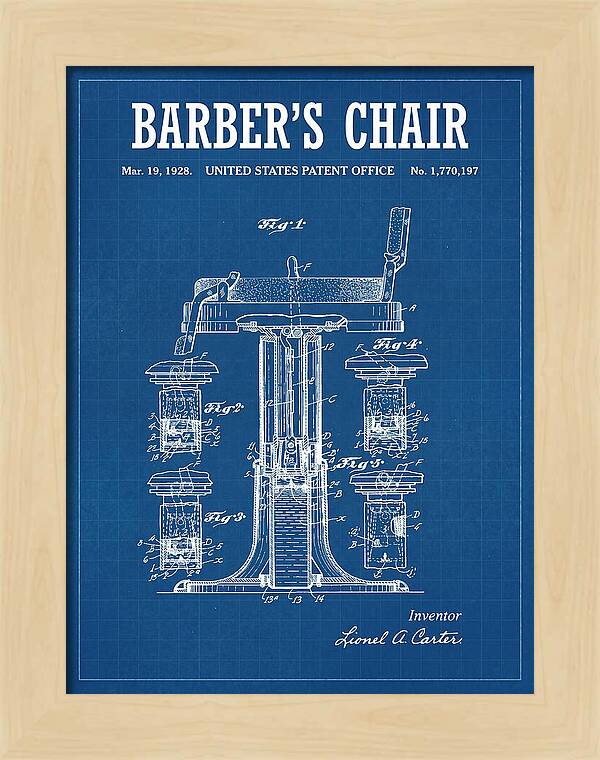 Barber's Chair Blueprint Patent Us1770197a