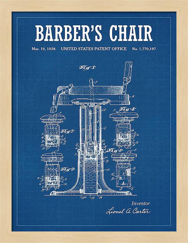 Barber's Chair Blueprint Patent Us1770197a