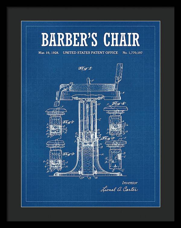 Barber's Chair Blueprint Patent Us1770197a