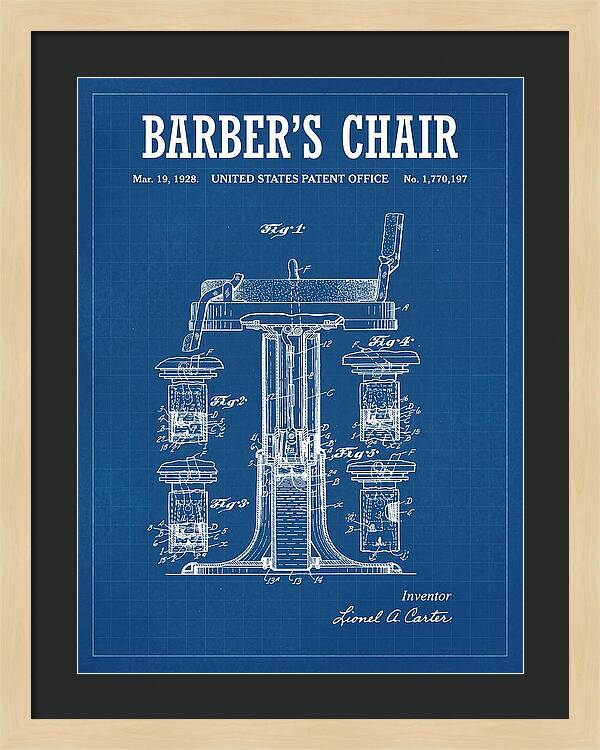 Barber's Chair Blueprint Patent Us1770197a