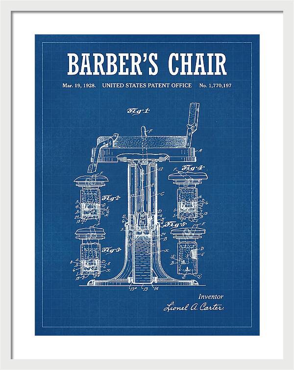 Barber's Chair Blueprint Patent Us1770197a