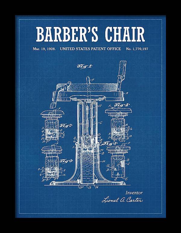 Barber's Chair Blueprint Patent Us1770197a