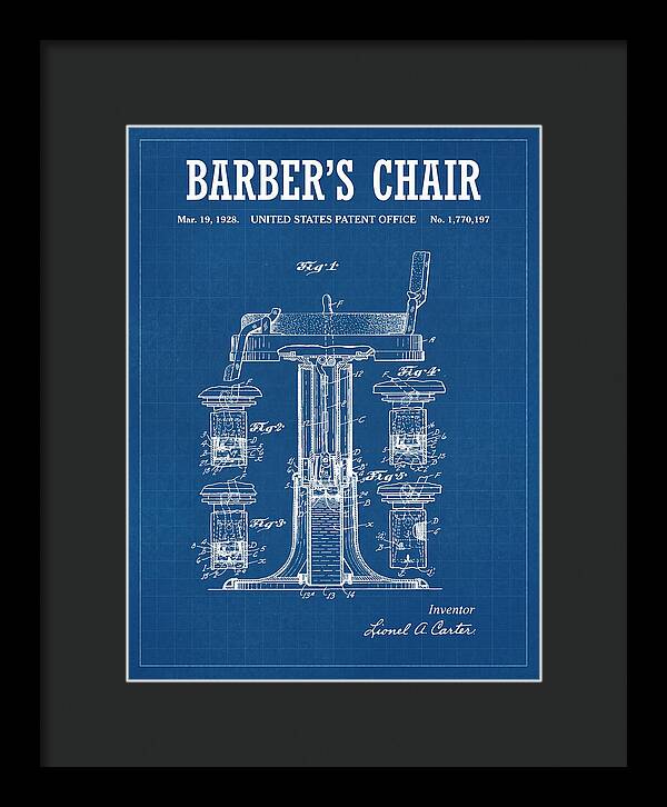 Barber's Chair Blueprint Patent Us1770197a