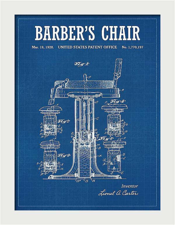 Barber's Chair Blueprint Patent Us1770197a
